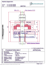 cross-section of installed vibracon and spherical washer